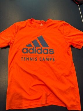 adidas Orange Tee with Navy Logo